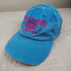 Vintage ST AUGUSTINE FLORIDA Hat Strapback Adjustable Blue Cotton Tourism Y2K